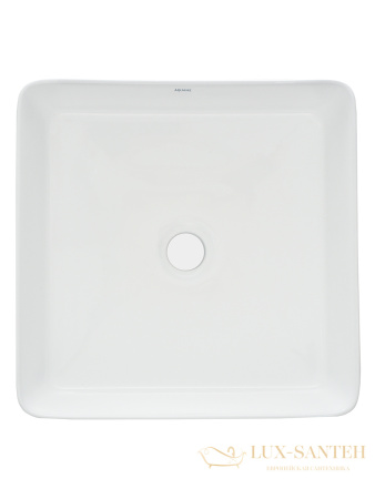 раковина накладная aquame aqm5008, 400*400 мм, белый глянцевый