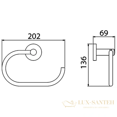 полотенцедержатель-кольцо timo saona 13050/18, черное золото