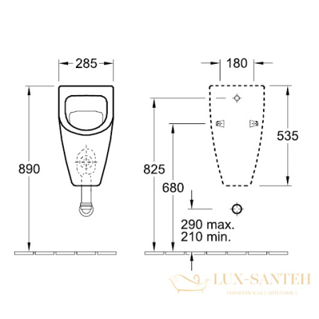 писсуар villeroy & boch subway 75130001, белый