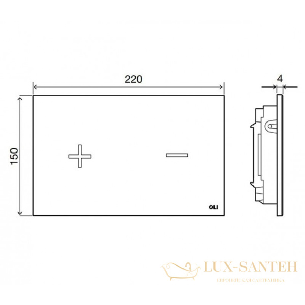 смывная клавиша oli glassy 878850 сенсорная, черный