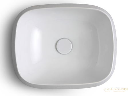 раковина прямоугольная white tao w1040701 накладная 50x42x18 см, белый глянцевый