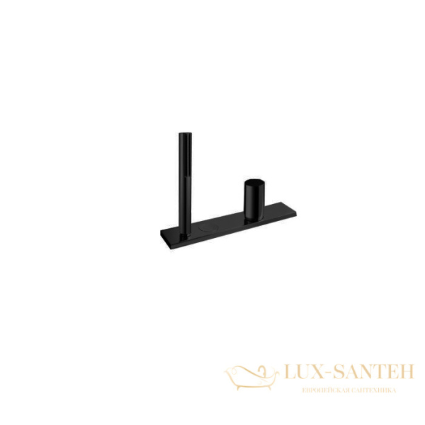 смеситель на борт ванны fantini milano, 31 p5 3067, 3 отверстия, 2 источника, с ручным душем, без излива, matt gun metal pvd