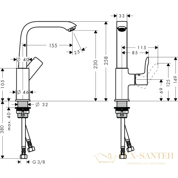 смеситель для раковины hansgrohe metris 31187000 с поворотным изливом и сливным клапаном push-open