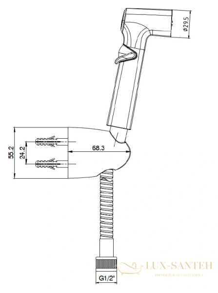 гигиенический душ e.c.a. с держателем, 402111048ex, цвет хром