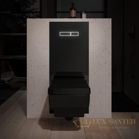 верхняя стеклянная панель tece tecelux 9650003 с сенсорным блоком управления sen-touch, черное стекло