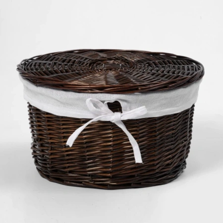 плетеная корзина wasserkraft donau wb-530-l для белья, темно-коричневый
