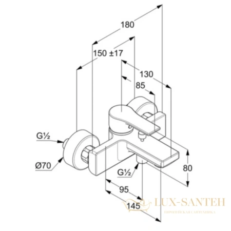 смеситель kludi zenta sl 486700565 для ванны, хром