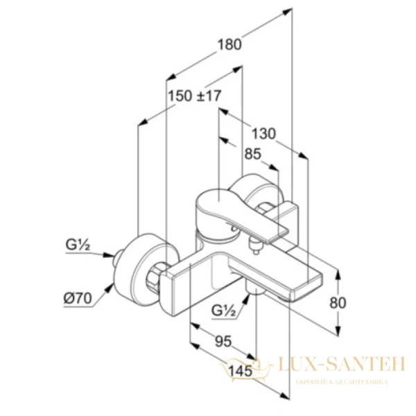 смеситель kludi zenta sl 486700565 для ванны, хром