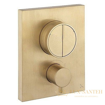 термостат для душа встраиваемый almar core, e176682.hb, на 2 выхода, внешняя часть, латунь брашированная pvd