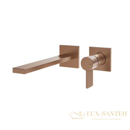 смеситель для раковины встраиваемый gessi inverso diamantato 73688.708, copper brushed pvd