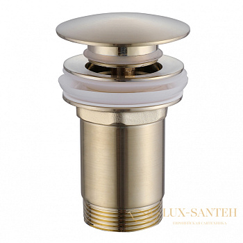 донный клапан abber af0010g с переливом, золото матовое
