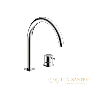 смеситель для раковины на 2 отверстия almar e214005.cr, без донного клапана, хром