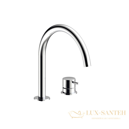 смеситель для раковины на 2 отверстия almar e214005.cr, без донного клапана, хром