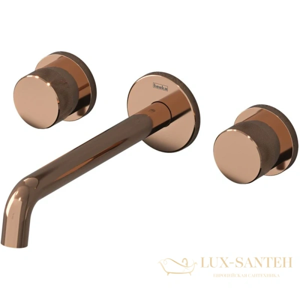 смеситель для раковины teska tria e5219 без донного клапана, розовое золото