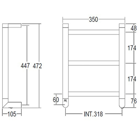 полотенцесушитель электрический margaroli vento 540/sgl вох, высота 47.2 см, ширина 35 см, золото