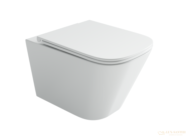 унитаз подвесной ceramica nova union, cn4009t, смыв торнадо, безободковый, с сиденьем микролифт, белый