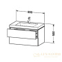 тумба с раковиной duravit l-cube lc6927o2222 800х480х500 мм, белый
