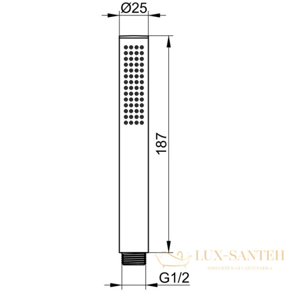 стержневидная ручная душевая лейка keuco edition atelier, 56080370100, черный матовый (ral 9011)