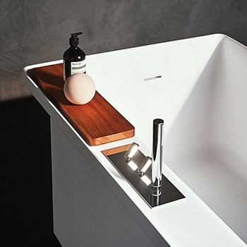 agape square, arub0960a, смеситель на борт ванны, с двумя джойстиками, ручным душем и шлангом, цвет глянец