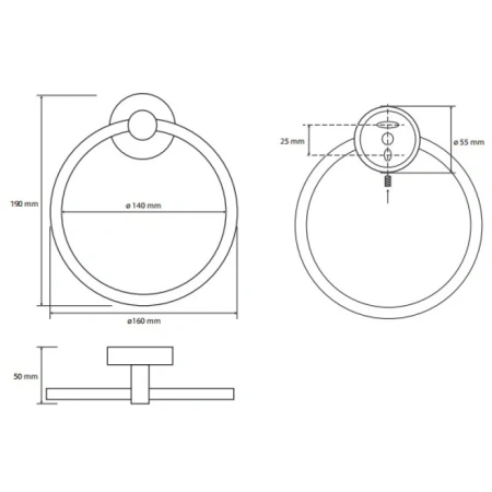 кольцо для полотенец bemeta neo 104104065, нержавеющая сталь