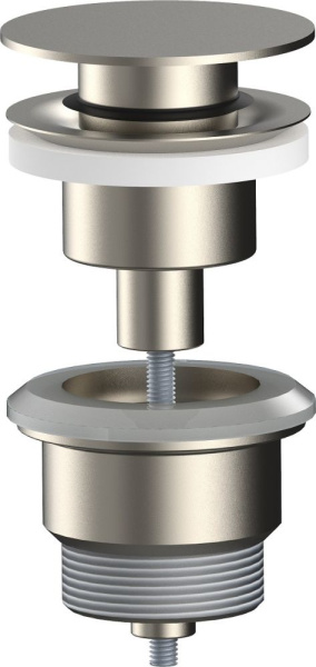 универсальный донный клапан aqg 400091125 click-clack, никель сатин