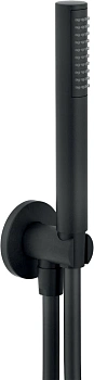 душевая лейка nobili rubinetterie, ad146/32bm со шлангом, velvet black, цвет черный