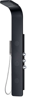 многофункциональная душевая панель aqg noir 18noi05ng с термостатом на 4 режима, черный матовый