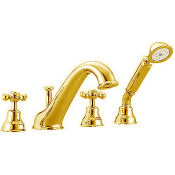 cisal arcana ceramic, ac00026024, смеситель на борт ванны на 4 отверстия, цвет золото