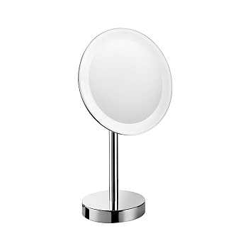 зеркало косметическое colombo design complementi b9750 с увеличением и подсветкой, белый, хром