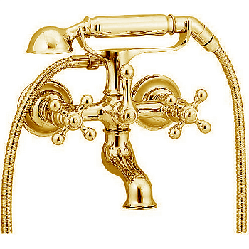 cisal arcana, ar00010224, смеситель для ванны с душевым комплектом, цвет золото