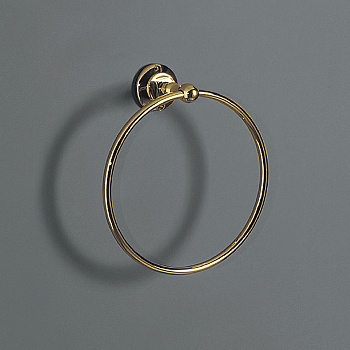 полотенцедержатель-кольцо 22см, simas accessori, 260205oro, для полотенец, подвесной, золото