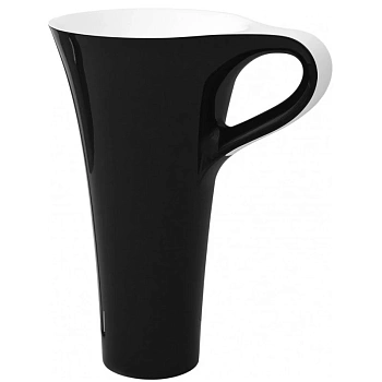 раковина напольная artceram cup osl004 01 50 69x50 см, черный/белый