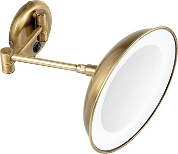 зеркало косметическое stil haus 1036(25) настенное круглое (4x) с led подсветкой, бронза