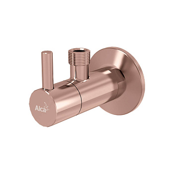 alcaplast угловой вентиль с фильтром 1/2×3/8 красное золото глянец arv001-rg-p
