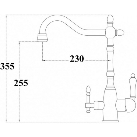 смеситель zorg sanitary zr 312 yf-33 для кухни, хром