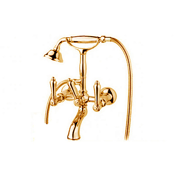 nicolazzi el capitan, 1401gb69, смеситель для ванны на 2 отверстия, с ручным душем, цвет золото