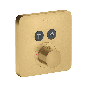 axor or shower смеситель для душа встраиваемый, 36707250, термостатический, на 2 потребителя, цвет шлифованное золото
