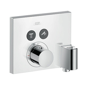 axor showers, 36712000,elect, встраиваемый термостат для душа, 2 потреб, с держателем, (внешняя часть), цвет хром