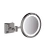зеркало косметическое для бритья hansgrohe addstoris 41790340 с led-подсветкой, шлифованный черный/хром