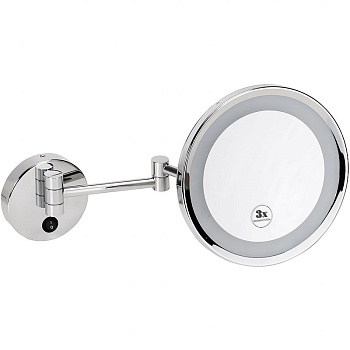 косметическое зеркало bemeta cosmetic mirrors 116401772 с подсветкой с увеличением, хром