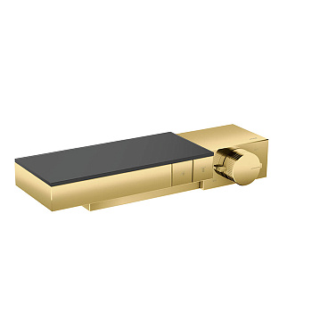 axor edge, 46240990, термостат для душа, на 2 источника, комбин монтаж (внешняя часть), цвет полир. золото