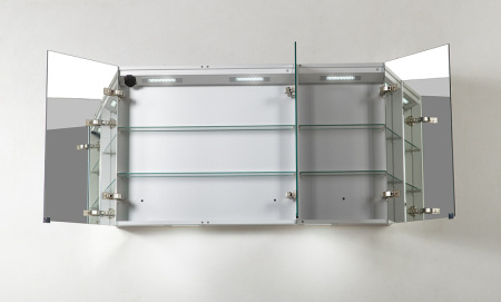 зеркальный шкаф belbagno spc-3a-dl-bl-1200 120 см с подсветкой сатин, сатин
