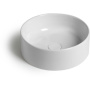 раковина круглая white ceramic slim w014701 накладная ø40x13 см, белый глянцевый