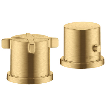 axor citterio, 36412250, e, смеситель на борт ванны, термостатический, на 2 отв., (внешняя часть), цвет шлифованное золото