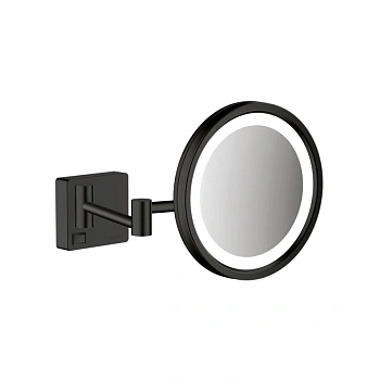 косметическое зеркало hansgrohe addstoris 41790670 с подсветкой черный, матовый