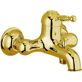 cisal arcana royal, ay00013024, смеситель однорычажный настенный для ванны х душа, цвет золото