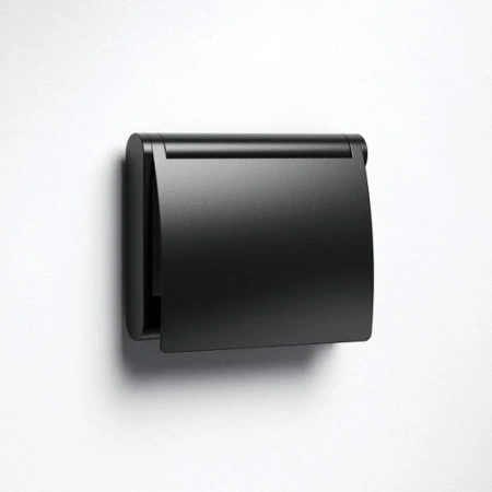 держатель туалетной бумаги keuco plan 14960370000 с крышкой, черный