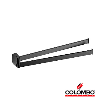 полотенцедержатель двойной colombo design trenta b3012.nm 35 см, черный матовый