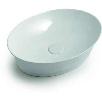 раковина овальная white ceramic idea w10207fm накладная 50x38x13 см, серый матовый