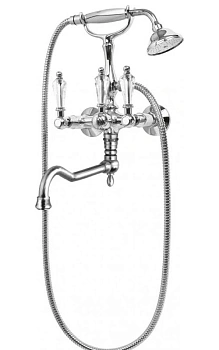 смеситель cezares diamond diamond-vdf-01-sw для ванны с ручным душем, хром